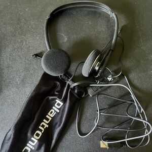 Plantronics Black Wired Headset these are brand new. They hook up via USB.